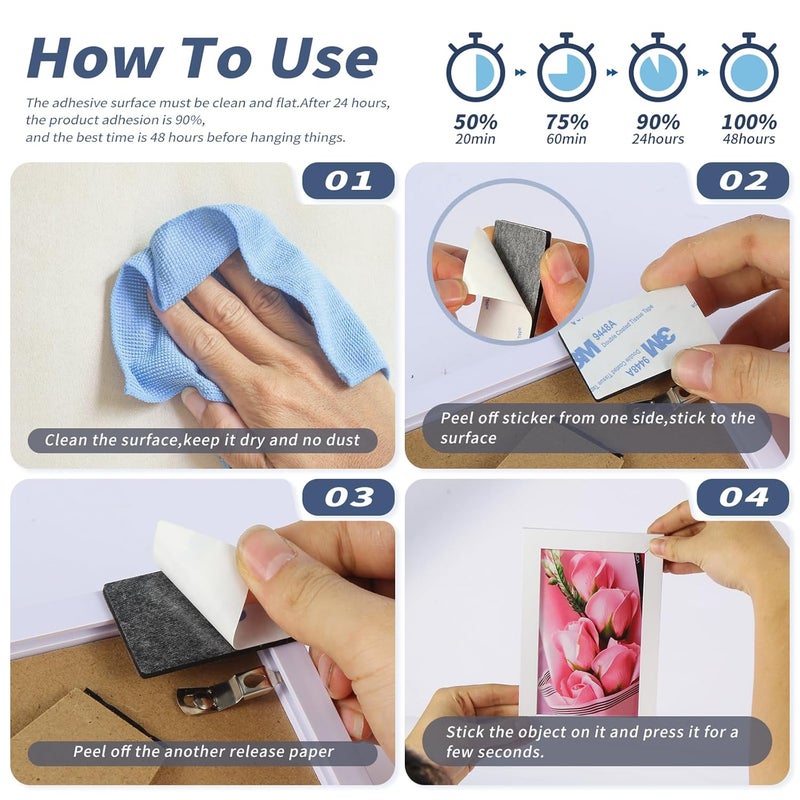 Godmony Double Sided Adhesive Pads,Heavy Duty Mounting Tape,Super-Sticky White Strong Pads,Rectangle Shape 36 Pcs 2 Sided Sticky Waterproof Tape,Removable Double-Sided Foam for Hanging Walls - Image 4